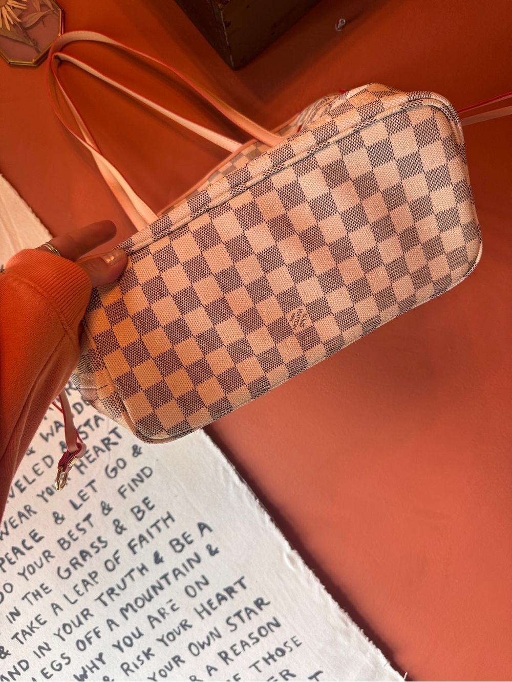 Louis Vuitton Damier Azur Tote with Pink Trim and Pouch - Picture 8 of 10